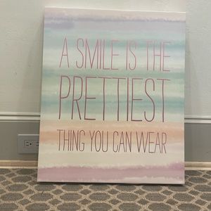 Painting in good condition with a positive message